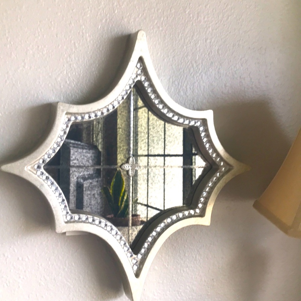 COPY - Wall art - shabby chic glam star shaped sparkles mirrored glass